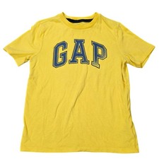 Gap Kids Graphic Logo T-Shirt Boy's Size Small Yellow Short Sleeve Cotton Blend