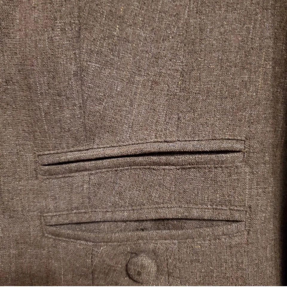 Sigrid Olsen Women Brown Jacket with gold thread casual or work 8P - Image 2 of 4
