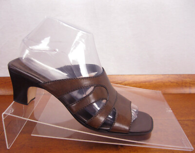 Cole Haan Brown Leather Slip On Slides Sandals Pumps Womens