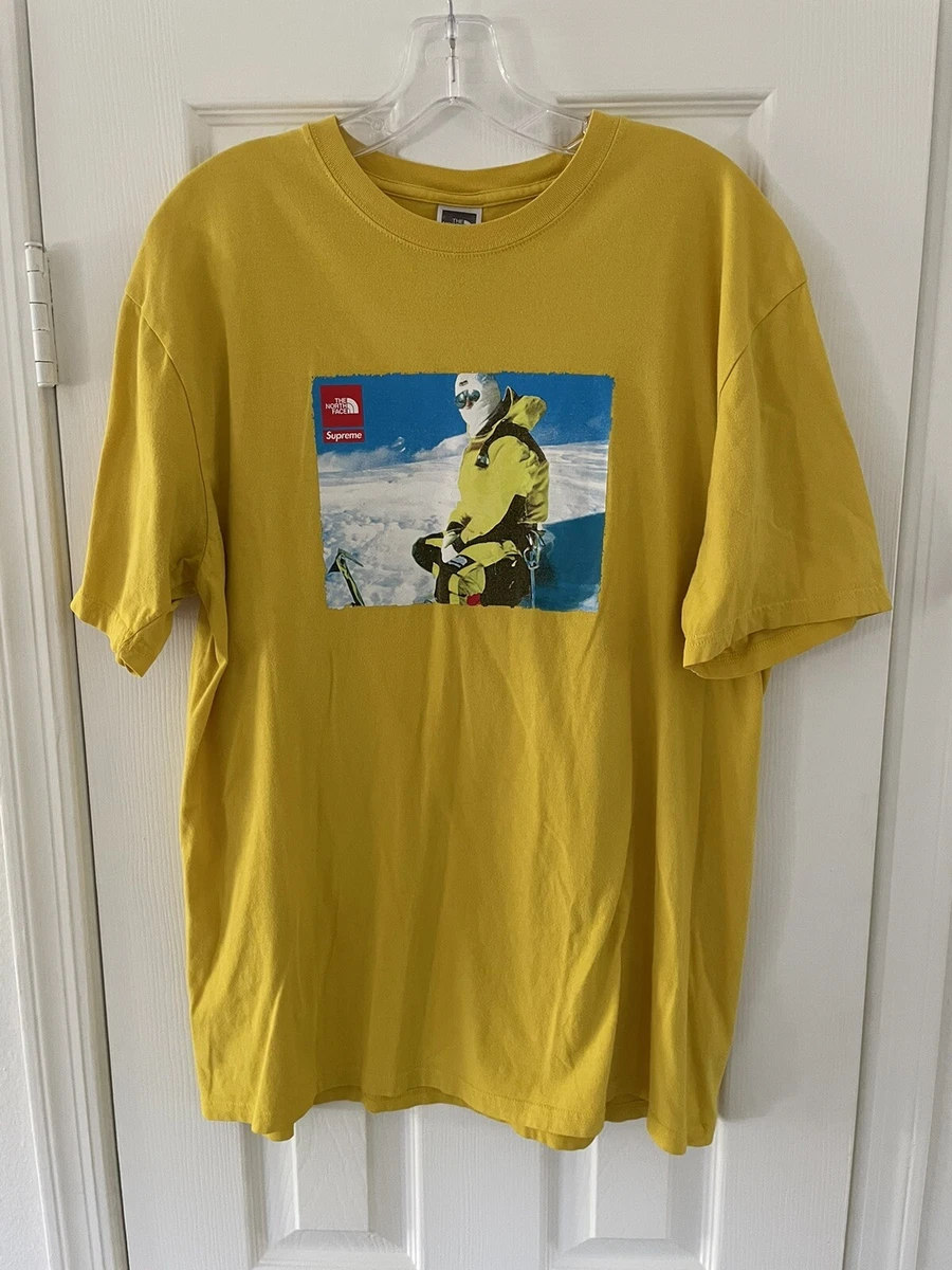 Supreme x The North Face Mountain Mens T Shirt Yellow Size Large