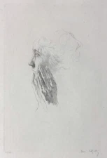 BELLE EPOQUE Etching ~ HENRI LE RICHE ~ c1900 Beautiful Character Study SIGNED