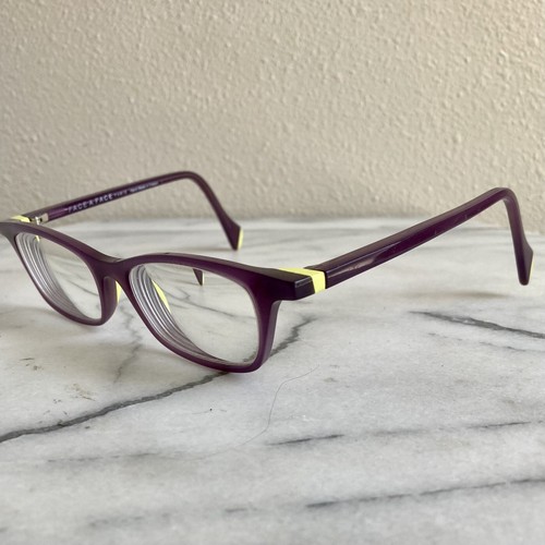 Face A Face Paris CHLOE Eyeglass Frames 49-16-136 Purple and Yellow France - Picture 2 of 11