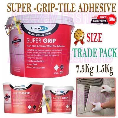  Bond It Super Grip Ready Mix rutschfeste Fliese selbstklebend weiß - 1,5 kg 7,5 kg 15k