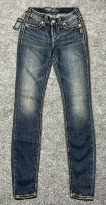 Silver Jeans Suki Jeggings Womens 24X31 Blue Stretch Curvy Fit Mid Rise New  | eBay