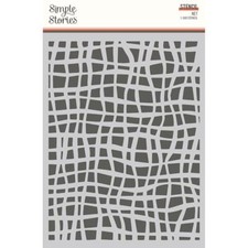 Crafts Plastic 6X8" Stencil Simple Stories Vintage Lakeside Net Design