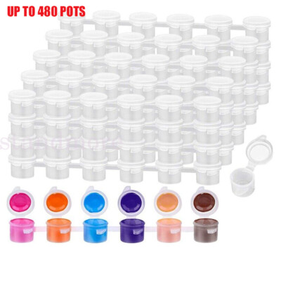 Up to 480X Empty Paint Pot Strips Plastic Mini Watercolor Draw Pigment Box 3ML