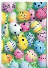 NEW Easter Card 5.5x8 Multi-Color Eggs with Various Foil Designs