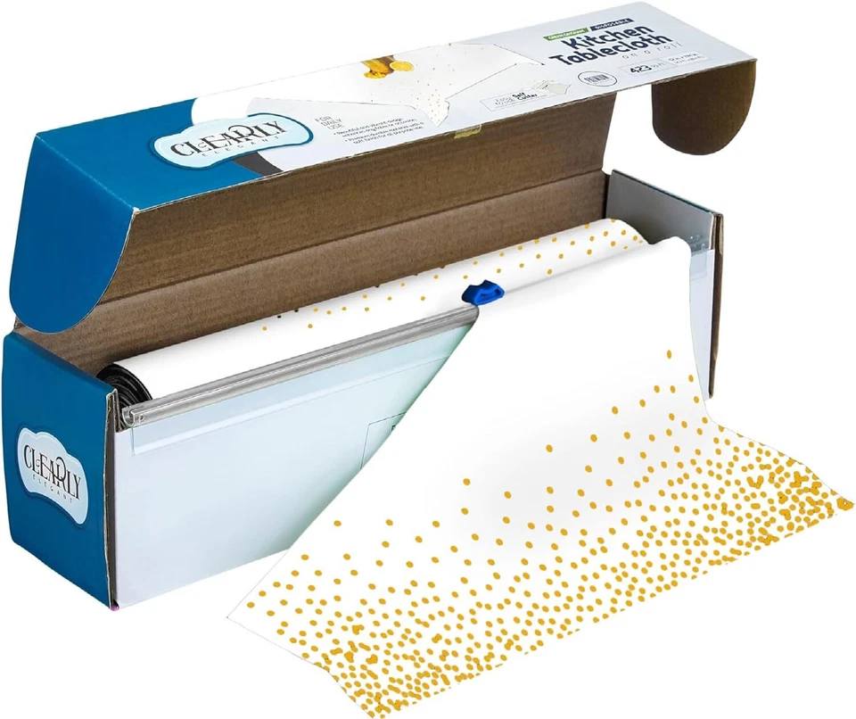 ClearlyElegant: Bonito diseño de lunares, fiesta/evento, rollo de mantel con cortador. Foto 2 de 4