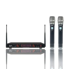 Wireless Microphone System 2 Channel UHF Handheld Microphone KTV Audio Club Mic