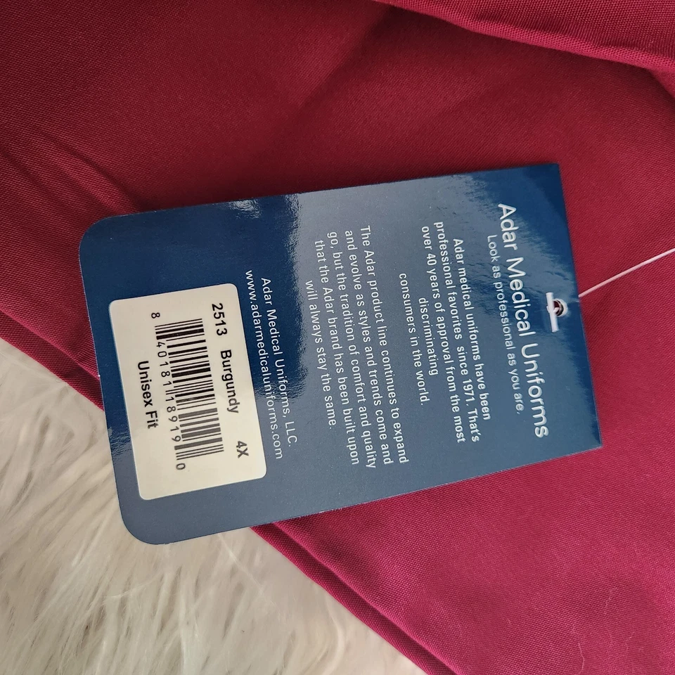 Adar Pro Scrubs Women's S Ultimate Scrub Pants Burgundy 4X NEW NWT - Image 3 of 4