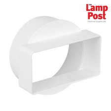 Flat Rigid PVC Duct 110x54mm Round to Rectangular Adaptor Ducting Channel 100mm