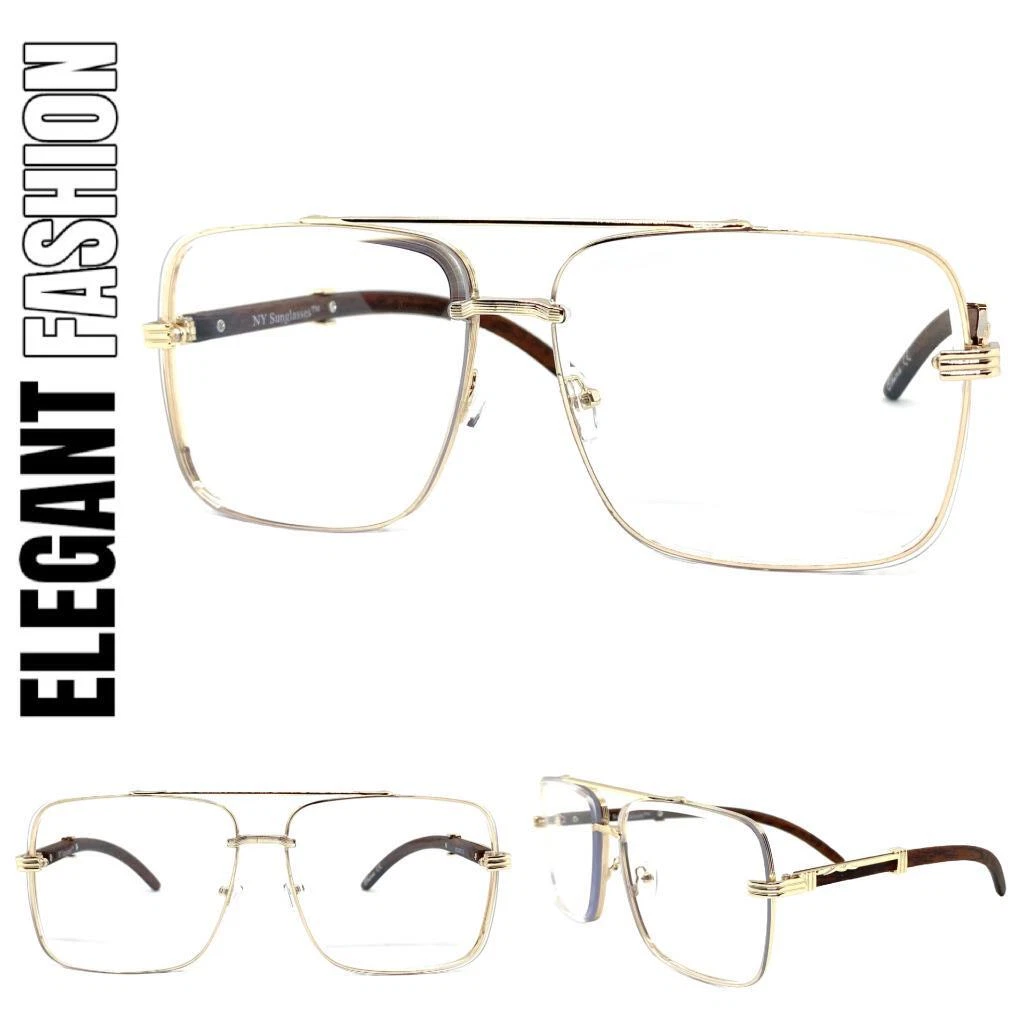 Gafas De Sol Cuadradas Sin Montura Rosa Y Dorado - Estilo Hip Hop, UV400, Unisex