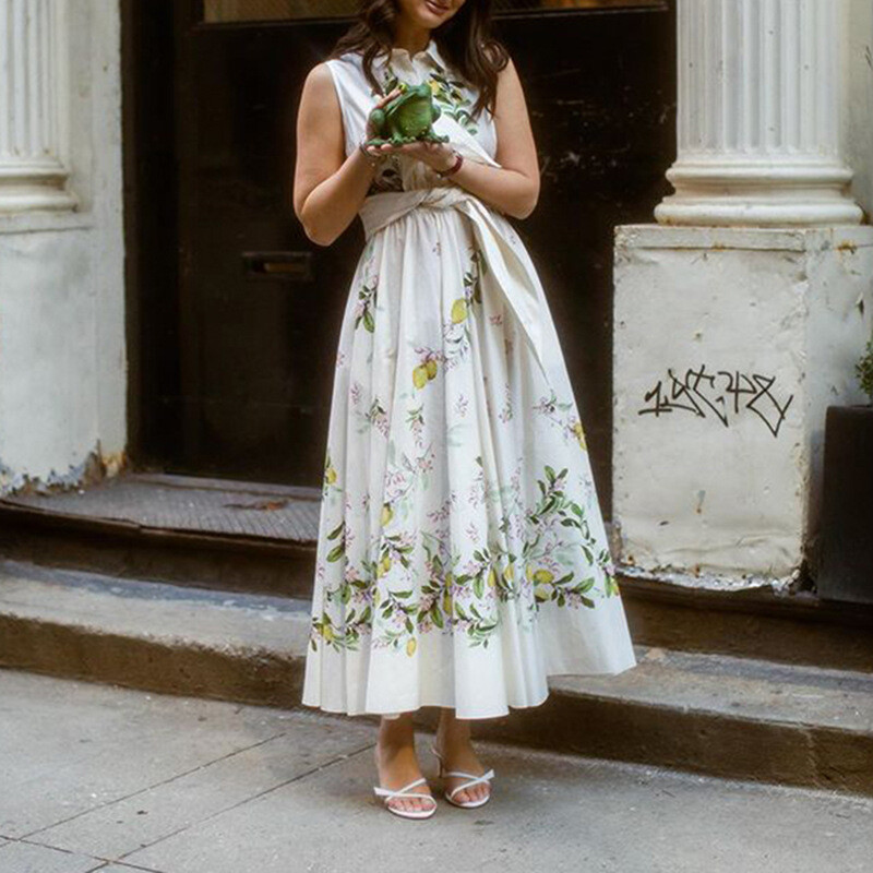 French Style Womens Summer Collared Sleeveless Floral A-line Dresses Fashion | eBay French Style Womens Summer Collared Sleeveless Floral A-line Dresses Fashion | eBay