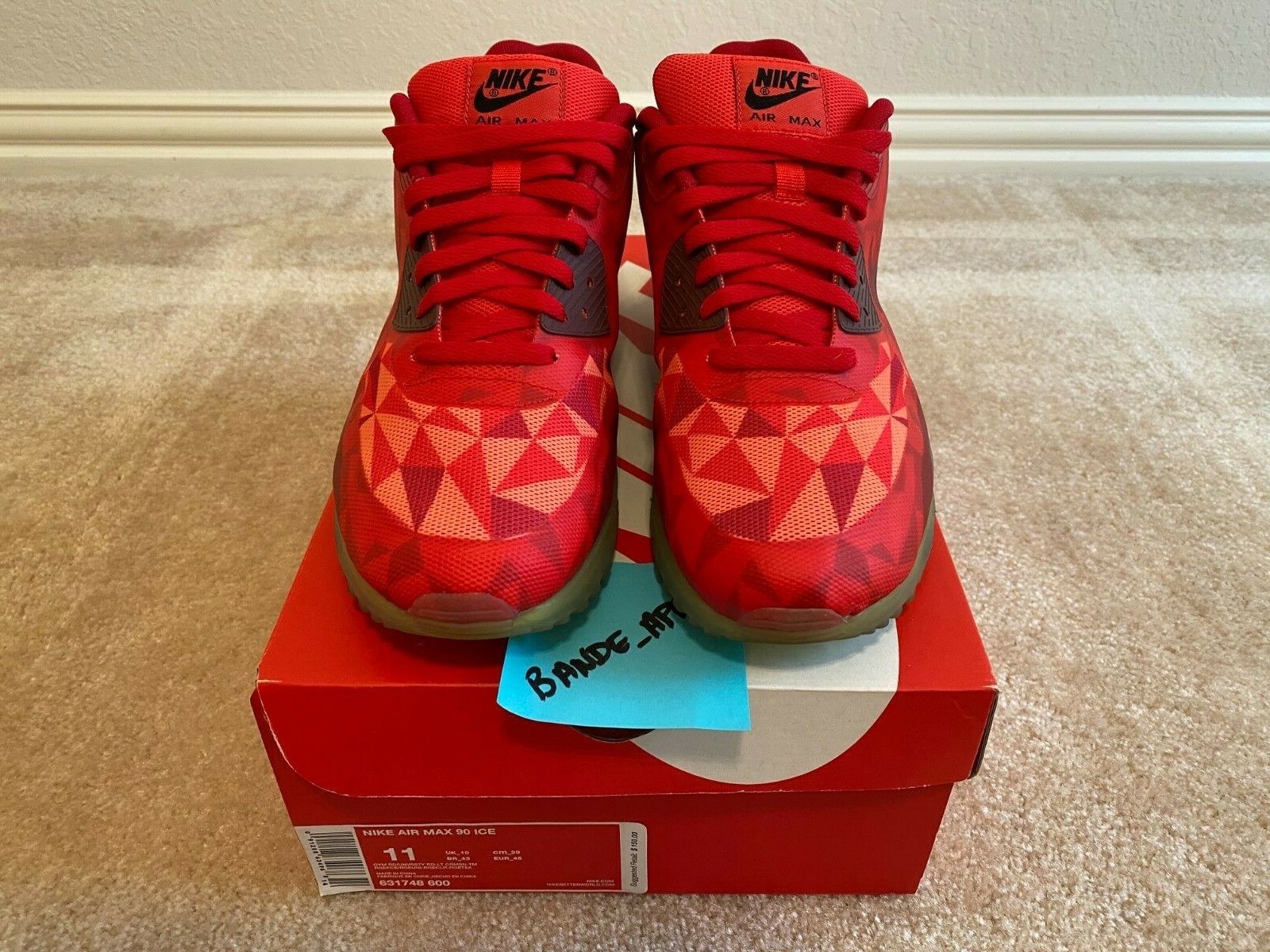 Size 11 - Nike Air Max 90 Ice Gym Red 