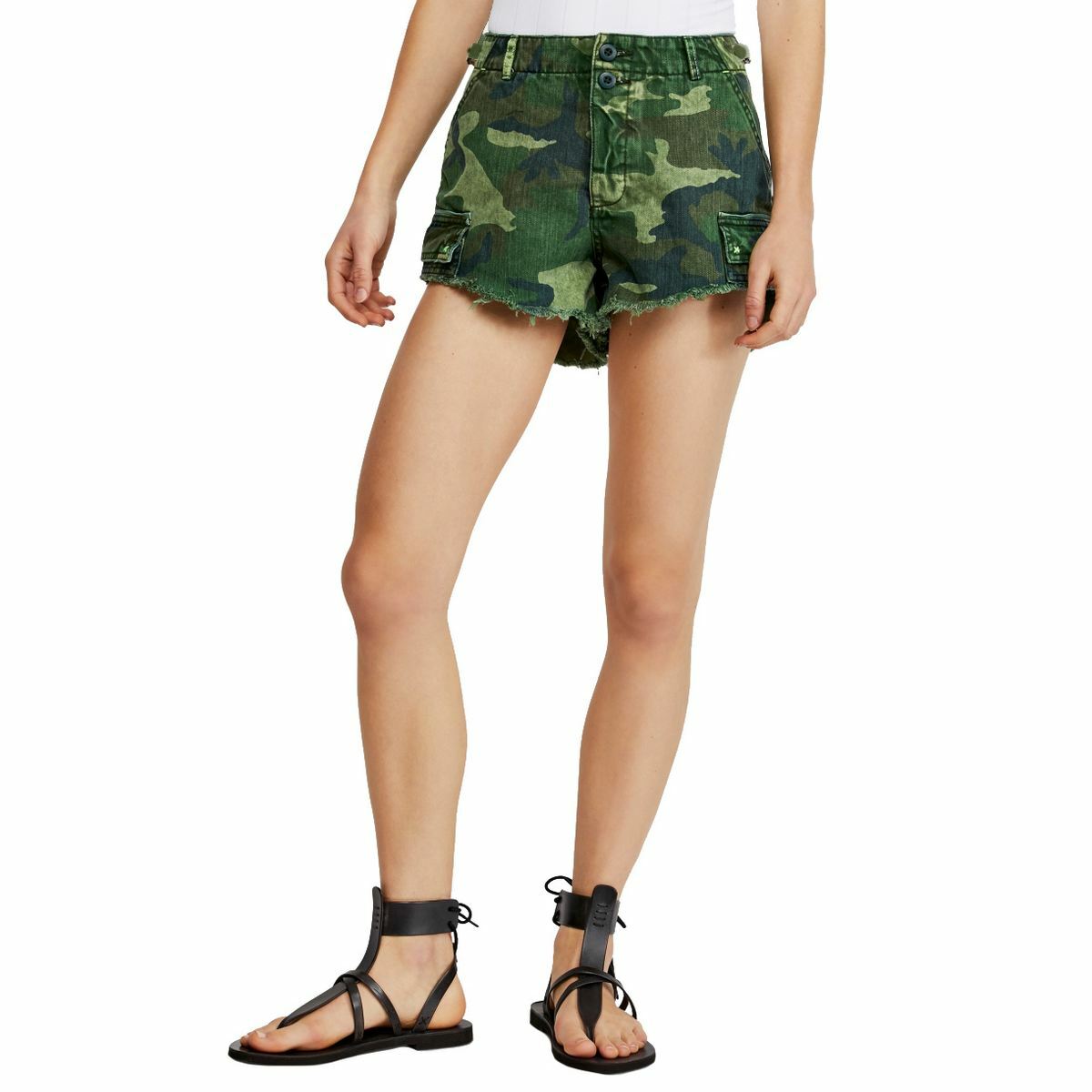 People Womens Commander Denim Shorts 