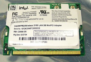 intel pro wireless lan 2100 3a mini pci adapter