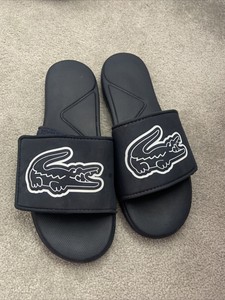 navy lacoste sliders