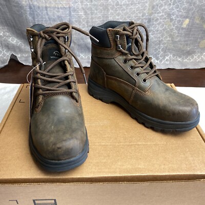 Wolverine Carlsbad 6'' Work Boots Womens 6.5 E Brown Steel Toe Streetwear Chic