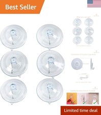 Multi-Purpose 6 Pack Heavy Duty 2.5 Inch Suction Cup Hooks for Easy Hanging