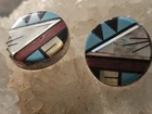 George/ Lupeta Leekity Sterling Silver & Inlay Stud Earrings Marked FGL or GL — photo 4