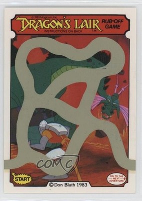 1984 Fleer Dragon's Lair Stickers Rub-Off Game Dirk the Daring vs Dragon 0ha3