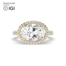 Oval Diamond Engagement Ring 18k Yellow Gold Labgrown 5 Ct Solitaire