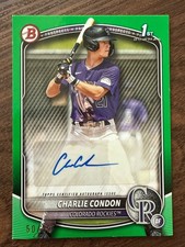 2025 Bowman CHARLIE CONDON #BPA-CC GRE EN 50/99 AUTO  1st Bowman Auto Rockies 🔥