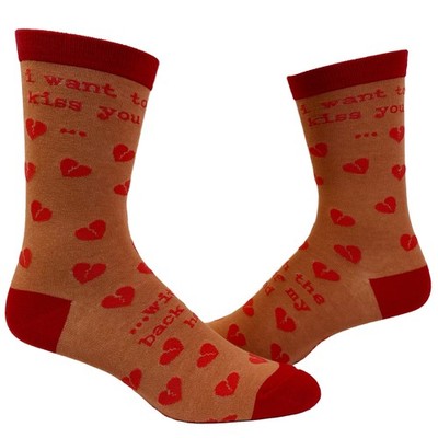 Women's I Want to Kiss You With The Back Of My Hand Socks Funny Sarcastic Slap