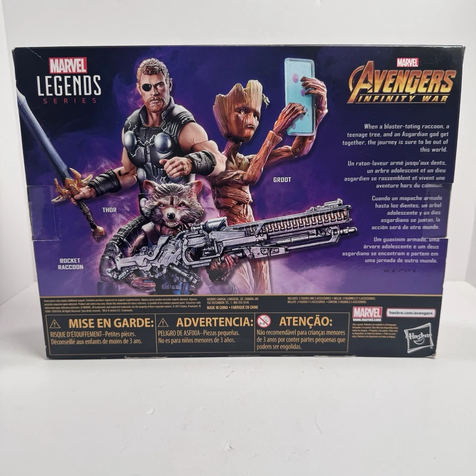 Marvel Legends Avengers Infinity War Thor Rocket Mapache Groot Toys R Us Excl. Foto 3 de 4