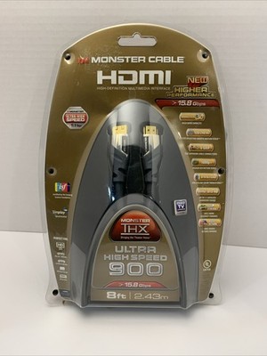Monster Ultra High Speed 900 15.8gbps  HDMI Cable 8ft Grey (L)