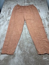 Eileen Fisher Washed Organic Linen Delave Lantern Pant Orange Size XS Lagenlook