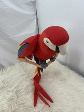 Vtg Handmade PARROT Plush Multicolor Fabric Garden Decor Large Colombia 29”