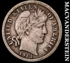1914 Silver Barber Dime - Scarce  Very Fine  Better Date  No Reserve  #K1719