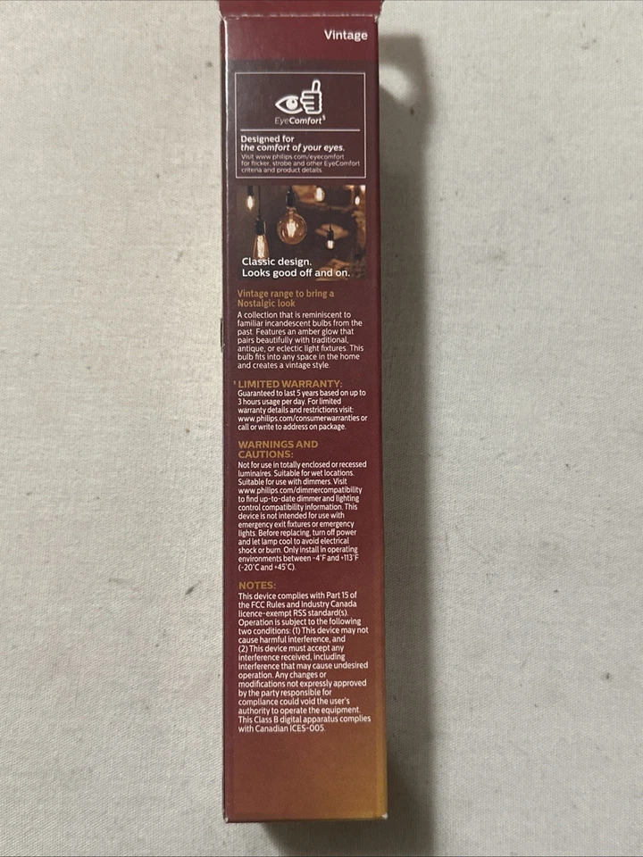 Philips 40W Equivalent T10 Dimmable Edison LED 4.5W Bulb warm white - Image 4 of 4