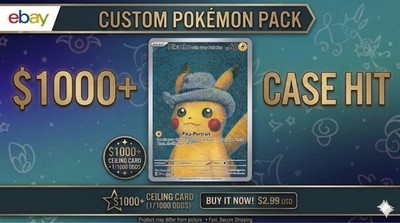 Chase the Felt Hat Pikachu Van Gogh MYSTERY PACK 1/1000! EX+ Pokemon Cards TCG