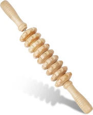 Manual Wooden Fascia Massage Roller Cellulite Sore Muscle Release