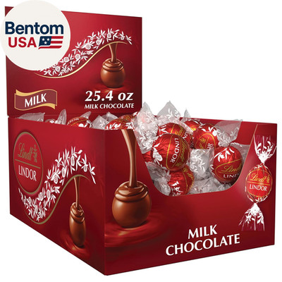 LINDOR Milk Chocolate Candy Truffles with Smooth, Melting Truffle Center, Christ