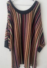 Zara Knit M-L Tunic Multicoloured Metallic Thread Italian Yarn Stretchy