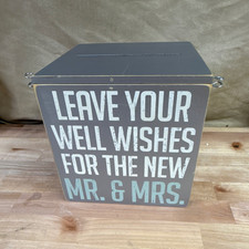 Designs by Kathy Gray Wedding Card Box Square 8x8x8 in Leave Your Well Wishes