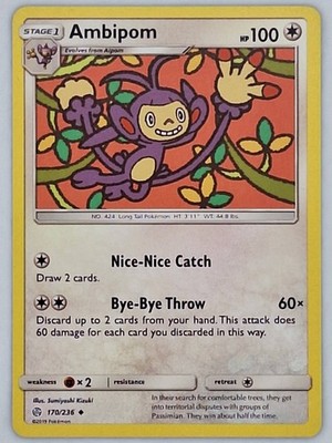 Ambipom 170/236 Pokemon - Sun & Moon Cosmic Eclipse MP