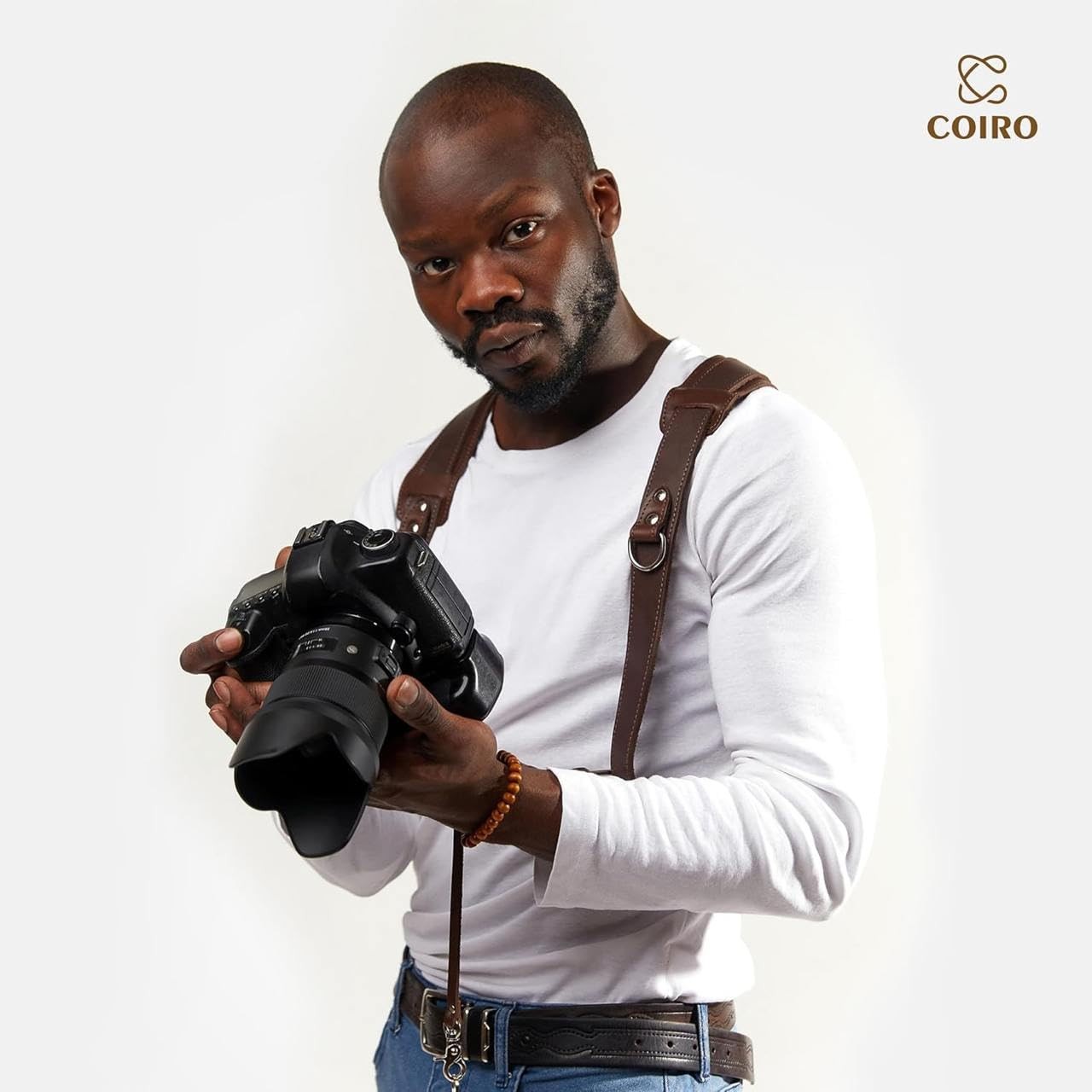 Camera Harness for 2 Cameras – Dual Shoulder Leather Camera Strap – Double Ca...