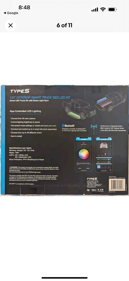 类型 S 120 英寸外部智能卡车床 LED 套件 (LM56245) 插头和发光 全新带盒! — 第 2/4 张图片