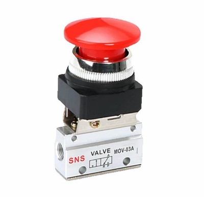 G1/8'' MOV-03A     Button 2 Positions 3 Ways Air Mechanical Valve *mp