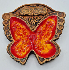 VTG Butterfly 5.5" Dish Treasure Craft Royal Gorge Scenic Railway Made in USA