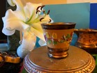 GORGEOUS!! 1800s ANTIQUE ENGLISH COPPER  LUSTERWARE floral tumbler -BEAUTIFUL❗️ — photo 3
