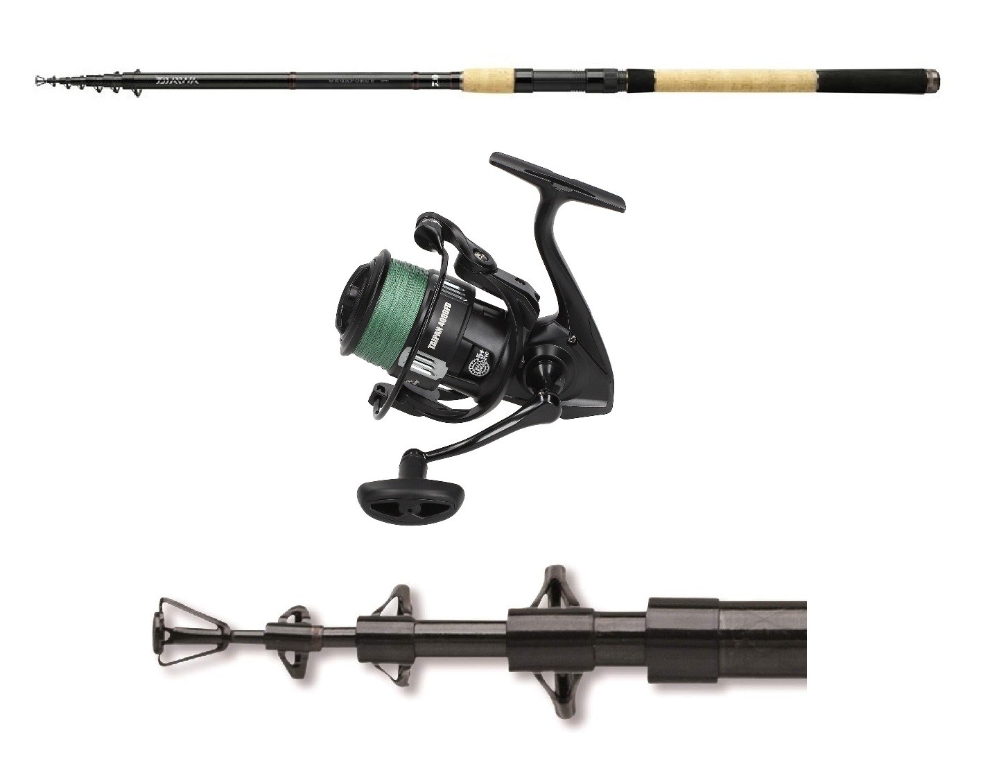 Tele Allroundcombo Daiwa Megaforce 330m 40-90g Taipan 4000FD mit Schnur Set 26590₽