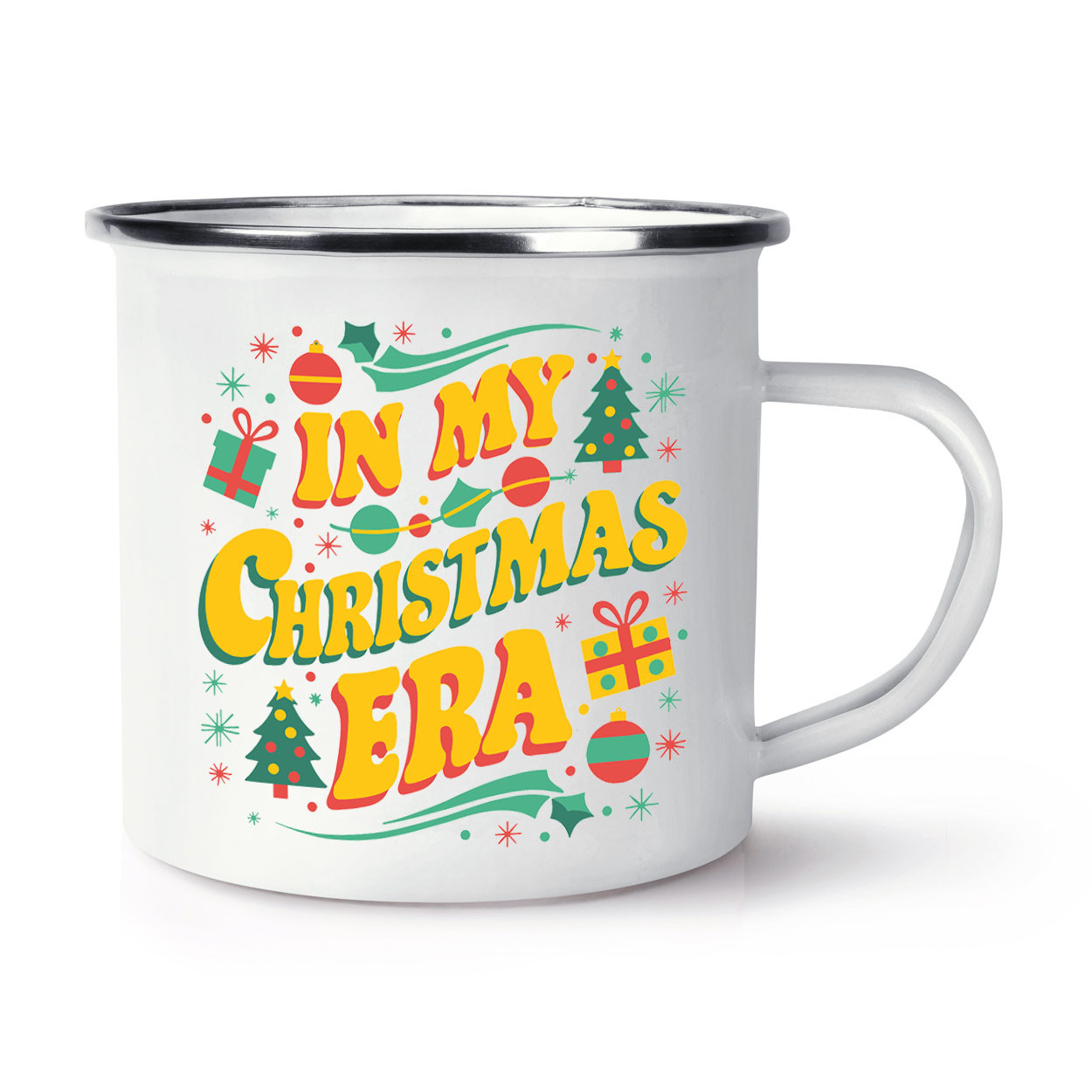 In My Christmas Era Enamel Mug Cup Funny Joke Gift Present Bauble Festive