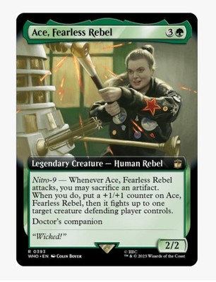 Ace Fearless Rebel (FOIL EXT ART) | MTG WHO | EDH Commander Companion | NEW NM+
