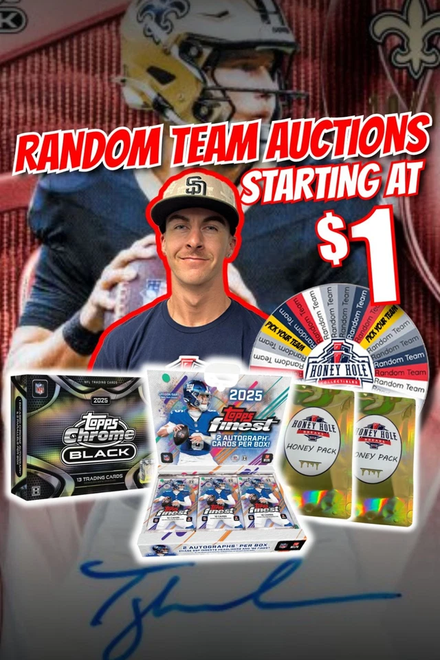 FOOTBALL BREAKS, Topps Chrome Black, Finest Hobby & Honey Packs at $1!