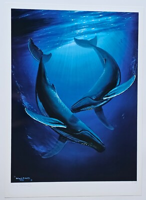 Wyland Song of the Deep humpback whales art HAND SIGNED #'d